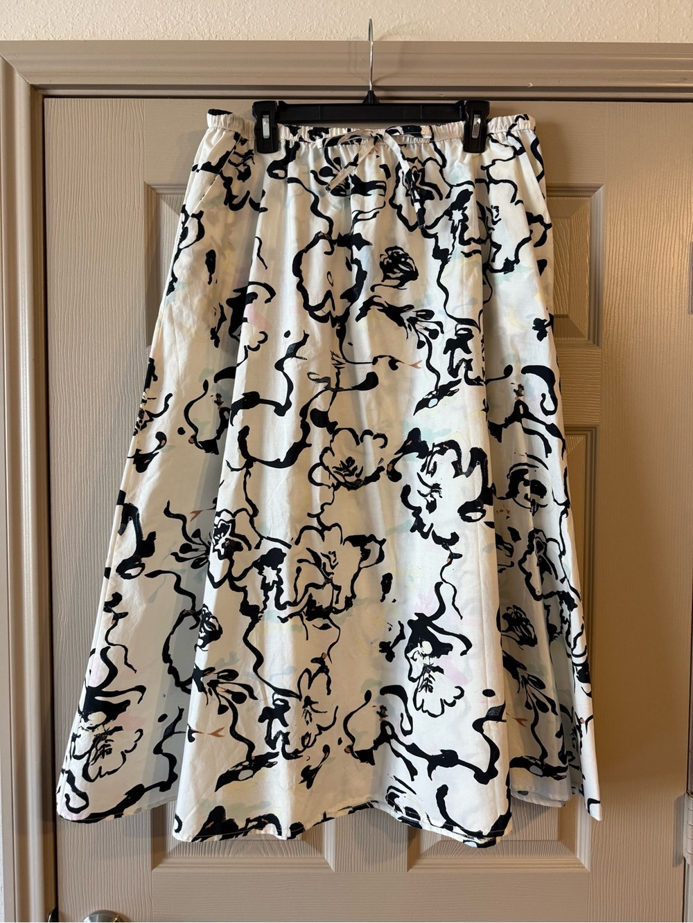 a new day Black & White Floral A-Line Skirt